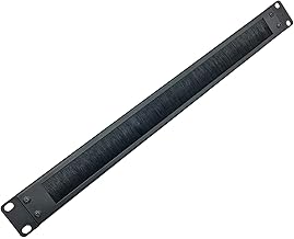1U Disassembled Rack Mount Cable Management Panel with Brush for Cable Entry for 19-Inch Rack or Cabinet Black (BF01UAB2)