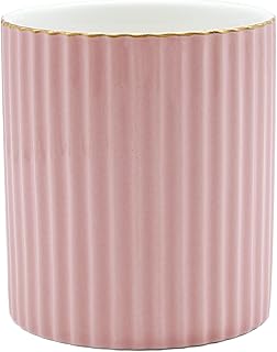 CROWNOS Pen Holder for Desk, Ceramic Pencil Cup Office Desk Organizer, Makeup Brush Holder (Pink)