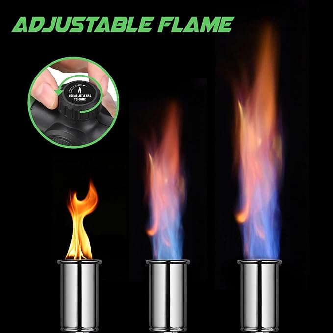 KOACKL Propane Torch Head, Kitchen Blow Torch Gun, Campfire Charcoal Starter, Grill Torch with Igniter, Adjustable Flame for Cooking, Soldering(Propane Tank Not Included)
