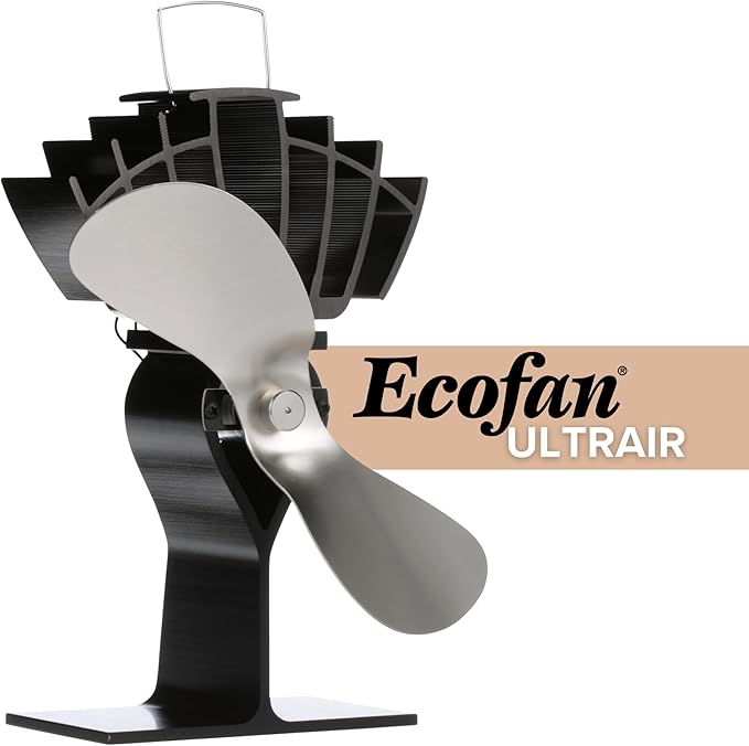 Ecofan UltrAir Heat Powered Stove Fan - Powerful Classic Design, High Performance, Perfect for Wood Stoves, 125 CFM - Circulates Warm Air Efficiently & Reduces Fuel Cost