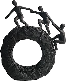 Abstract Sculptures - Living Room and Office Dynamic Climbing Wall Character Decoration, Black Statue 7x8x1.5 inches Elegant Black Home Decoration Gift Creativity