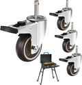 4 Pack 3" Caster Wheels with Inserted Balancers for Blackstone Griddle Stand, Griddle Accessories for Blackstone 22''/17'' Table Top Grill Stand,360 Degree Rotate Swivels, Wheels Kit with Safety Brake