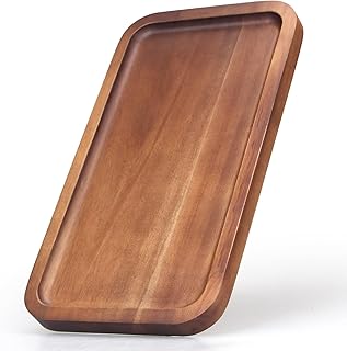 Small Wooden Platters Rectangle Mini Charcuterie Boards Acacia Wood Serving Trays Home Decor Cheese Board Cake Appetizer Plates Kitchen Charcuterie Platter for Food Dish Dessert Snack Tray