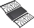 Criditpid WB31X27151 Side Grate & WB31X24738 Center Griddle Plate Kit Replacement Parts for GE Stoves, General Electric Gas Range Burner Grate for JGBS66REKSS JGB735SPSS JGBS86SPSS, 2+1 Pack.