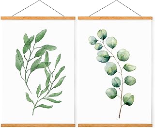WITCOLOR 2 Pack Magnetic Poster Hanger Frame, 8x10 8x12 8x20 Poster Frames Wood Wooden Magnet Hanging Kit for Walls Print Poster Canvas Artwork Diamond Painting