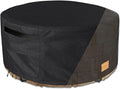 Fire Pit Cover Round 60 inch,Waterproof 600D Heavy Duty Patio Fire Pit Cover,Outdoor Round Gas Fire Pit/Table Cover,60” Dia X 24”H,Black
