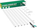 Delamu Cord Hider, 100in Self-Adhesive Cord Cover Kit for Wall Mounted TV, Paintable Wire Hider, Flexible Cable Management System, Cable Raceway Conceals 2-3 Wires, W0.95 H0.55in, White