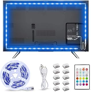 MY BEAUTY LIGHT LED Lights - 14.8ft RGB LED Strip for 60-70in TV, 4096 DIY Colors Options, Smart Ambient Lighting for Bedroom & Gaming Room Decor
