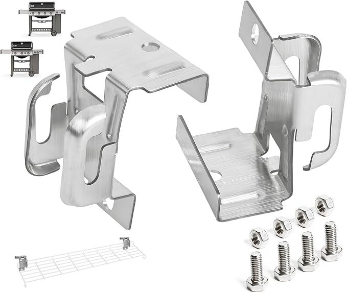 69284 GS4 Genesis 2 Warming Rack Brackets for Weber Grill Parts Replacement GS4 Genesis II/II LX 300/400 SER E310 S310 E315 E410 S435 E210 E610 Accessories for Weber Grill Rack Brackets Set 66046,2PCS