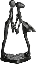 DreamsEden 6 Inch Iron Couple Sculpture, Kissing Couple Statue for Anniversary, Handmade Cast Iron Figurine Home Decor for Wife Husband