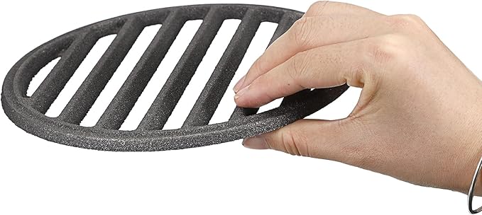 Cast Iron Bottom Fire Grate - 7.5 Inch Round BBQ Grill Grate Replacement, High Heat Charcoal Plate Bottom Grate Grill Parts, Fireplace Grate for Fire Pit Project BBQ Accessories Parts