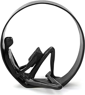 Reading Figurines and Statues - Bookshelf Decorations Objects，Metal Reader Cast Iron Sculpture，Book Lovers Gifts， Modern Art Shelf Décor， Reading Accessories for Book Lovers