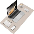 Beige Desk Mat, 31.5"×15.7" Desk Matt for Desktop, Waterproof Keyboard Pad, Computer Mats for Desktop, Large Mouse Pad, Non-Slip Computer Mat for Office Home - Cream Powder