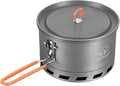 Bulin Camping Pot, 1.5L/2.1L High Efficiency Backpacking Pot Ultralight Camping Cooking Set Cookware Gear with Heat-Proof Handle & Heat Exchanger for Outdoor Picnic Hiking Travel