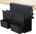MAXECHO Desk Side Storage, Under Desk Laptop Mount, Table Side Hanging File Organizer, No Drill Clamp On Cable Management Tray, Laptop Holder with Magnetic Pen Holder for Office and Home, Load 22 Lbs