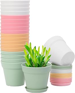 GARDIFE 20 Pack 4 inch Plant pots, planters for Indoor Plants, Flower pots, Color