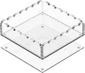 GRAHAM DESIGN 8x8 Scalloped Acrylic Tray with Magnetic Mat – Clear Decorative Photo Display Tray & Jewelry Organizer, Anti-Slip Vanity Tray for Home Office Desk Decor, Modern Gift