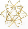 Metal Geometric Table Top Decor, 3D Metal Geometric Sculpture, Gold Abstract Sculpture for Home Decor, Table Art Decorations for Home, Living Room, Office, Bedroom