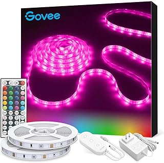 Govee LED Strip Lights, 32.8FT RGB LED Lights with Remote Control, 20 Colors and DIY Mode Color Changing LED Lights, Easy Installation Light Strip for Bedroom, Ceiling, Kitchen (2x16.4FT)