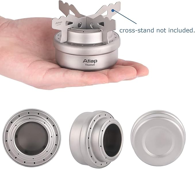 Alcohol Stove with Cover Titanium Portable Camping Backpacking Hiking Stove with Carry Bag (Stove+Cover)