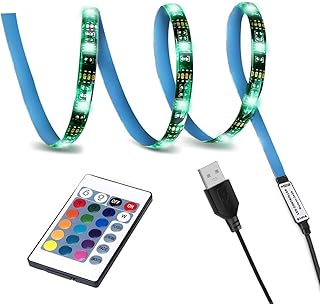 LED TV Backlight,SMY USB LED Strip Light,RGB Multi-Colour LED Light Strip Kit Waterproof IP65, 30LED with Wireless Remote Controller for TV/PC/Laptop Bias Lighting (3.28Ft)
