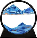 Arthink Moving Sand Art Picture in Motion Round Glass 3D Deep Sea Landscape, Dynamic Sand Art Sandscapes, Sensory Relaxing Desktop