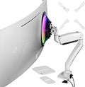 AVLT Single 17"-57" Super Ultrawide Monitor Arm for Screens Up to 59.5 lbs, Premium Aluminum Desk Stand, Adjustable Pneumatic Height, Full Motion Swivel Tilt Rotation, USB-C&A Ports, White