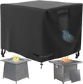 WICKTICK Square Gas Fire Pit Cover 28 x 28 x 25 Inch, Waterproof & 600D Heavy Duty Fire Table Cover, Compatible with Ciays, Xbeauty, Yaheetech, BALI OUTDOORS and more 28x28 Inch Patio Propane Firepits