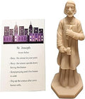 Cyberlight St Joseph Statue for Selling House Kit Resin Saint Joseph Figurine for Protecting Home with Instruction Card and House Prayer Complete Set (Beige)