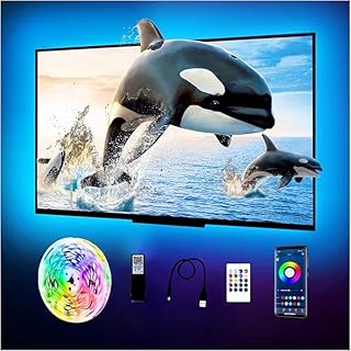 phopollo LED Lights for TV, 15Ft TV LED Backlight, Bluetooth Color Changing LED Strip Lights for TV 65-75 inch, App Control, USB Powered