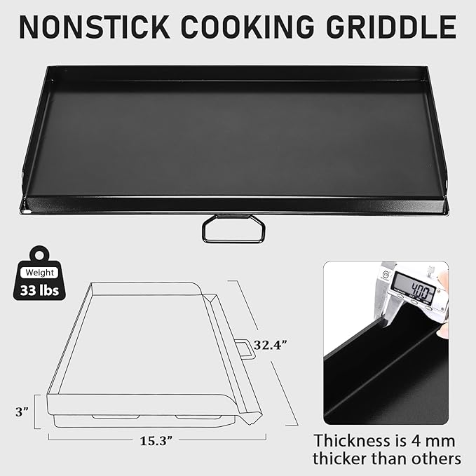 Utheer 32" x 14" Nonstick Griddle for Camp Chef 2 Burner Stove, Fits SG60 EX60 DB60 YK60 Double Burner Stove, Ceramic Griddle Oven-Safe Up to 500°F, Rust-Resistant Flat Top Camp Chef Accessory