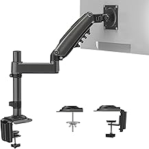 HUANUO Single Monitor Arm, Adjustable Desk Mount for 13-34 inch Screens, Holds 19.8lbs, 22.44 inch Max Height, Full Motion Swivel Gaming Monitor Stand with VESA 75x75mm and 100x100mm Compatibility
