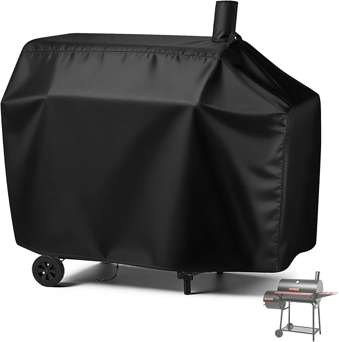 Charcoal Grill Cover for CC1830W 30-Inch Charcoal Grill, Smoker Grill Cover for CC1830SC 30-Inch Outdoor Grill Waterproof BBQ Grill Cover - 54" L×29" W×45" H, Black