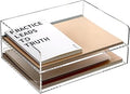 SANRUI Acrylic Paper Tray Organizer for Desk,Desk Organizers and Accessories,2 Pack Stackable Paper Organizer for Letter,Documents,Books,Magazines Crystal-Clear File Organizer