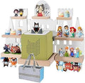 Givilio Tonie Shelf for Toniebox, Castle Tonie Shelf,Tonie Figures Tonie Storage,Magnetic Wooden Floating Shelves Compatible with Tonie Box Player Character for Kids Room (White)
