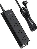 Surge Protector Power Strip - 12 Widely Spaced Multi Outlets, Wall Mount, 3 Side Outlet Extender with Extension Cord, Flat Plug, Overload Protection, Home Office Dorm Room Essentials (5FT, Black)
