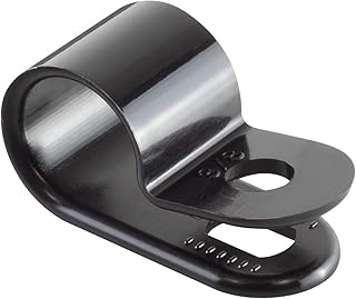 GTSE Black Nylon Plastic Cable Clamps, 3/8" Screw Mounts for Cable, Rope, Tube Management, 100 Pack