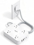 Surge Protector Power Strip, HANYCONY 10Ft Extension Cord with 4 USB Ports(2 USB C), 4 Widely Outlets Extender, Wall Mount, Desk Charging Station for Office School College Dorm Room Essentials