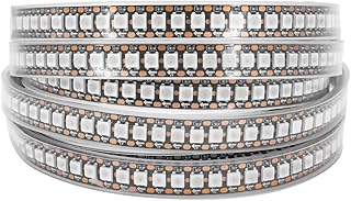Individually Addressable RGB LED Strip9.8FT 144LEDs/M 5050 SMD with WS2812 IC Control Smart Flexible Dream Full Color Black PCB Light IP67 Waterproof DC5V（No Adapter or Controller）
