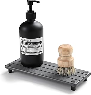 Sink Caddy Kitchen Sink Organizer, Water Absorbing Stone Tray for Sink,Diatomite Bathroom Counter Tray,Faucet Drying Mat Protector Coaster Soap Dish Rack Riser Vanity Dispenser Sponge Holder,10" x 4"