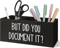 SNNDER But Did You Document It Pen Holder for Desk, Human Resources Hr Office Decor Wooden Pen Pencil Holder Organizer for Office Desk Accessories