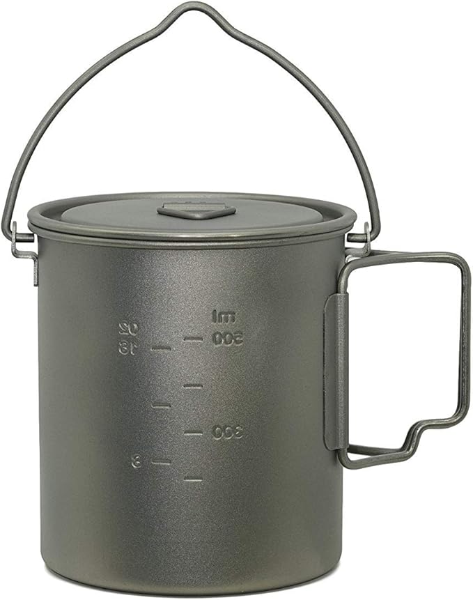 Valtcan Titanium Pot 750ml Grade 1 Thicker Build, Bail Handle, Tight-Fit Lid, 4.7 oz with Lid Ultralight Camping Mug 25.4 oz Backpacking Cookware for Hiking Bushcraft, No Metallic Taste Mesh Bag
