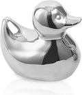 Home Decor Silver Ceramic Duck Figurines, Home Decor Animal Sculptures and Statues Handmade Artware Decor, Mini Duck
