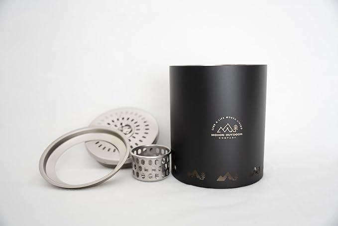 Small Smokeless Stove. Comes with collapsable feet, Removable ash Catcher, and Storage Bag. (Silver)