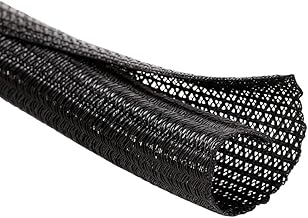 MGI SpeedWare Braided Split-Sleeve Wire Loom for High-Temperature Automotive Harness and Home Cable Management 25 feet (1/2")
