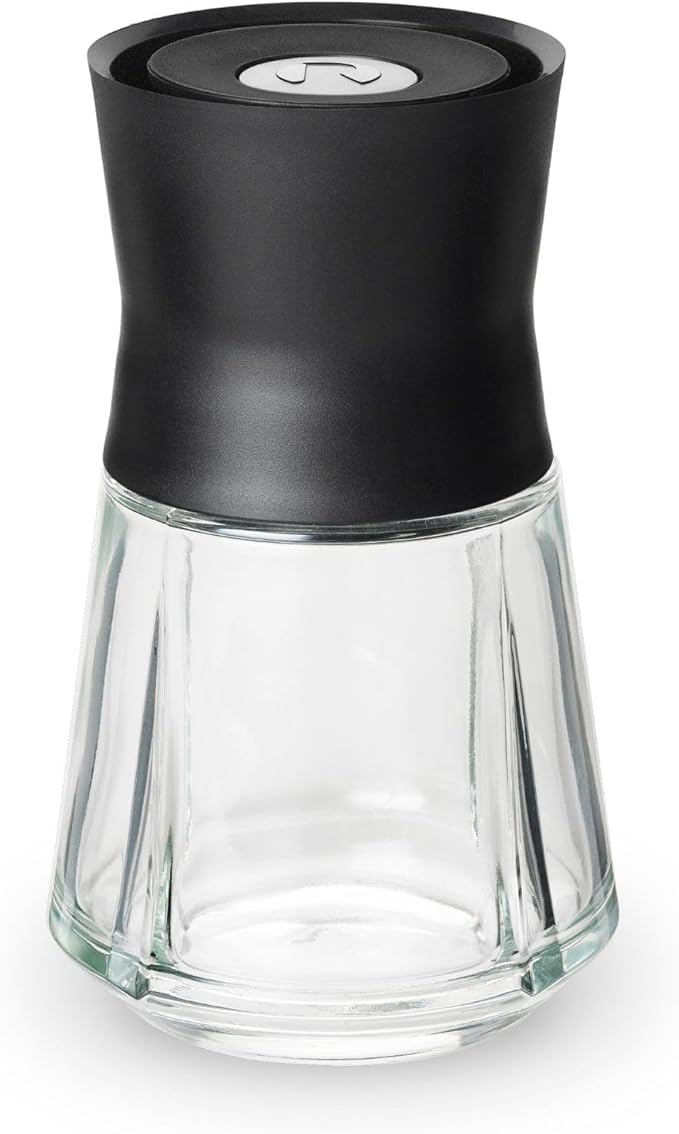 Rosendahl Grand Cru 8.5 Oz Dressing Shaker - Elegant Black Glass Container with Push-Button Lid, 360-Degree Spout for Easy Pouring, Leak-Proof, Multifunctional Kitchen Essential for Homemade Dressings