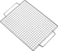 CAMPINGMOON Cooking Grid Campfire Grill Grid BBQ Replacement Grate 304 Stainless Steel Portable Handle (Silver 9.4 x 7.9)