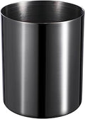 Black Pen Holder for Desk, 304Stainless Steel Pencil Cup,Pen Pot,Makeup Brush Holder, Desktop Accessory Stationery Organizer