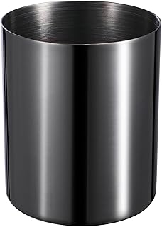 Black Pen Holder for Desk, 304Stainless Steel Pencil Cup,Pen Pot,Makeup Brush Holder, Desktop Accessory Stationery Organizer