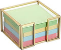 BTSKY Golden Glass Sticky Note Holder for 3x3 Inch Sticky Notes, Elegant Post It Note Dispenser with Non-Slip Pads Clear Notepad Holder for Desk Organization Planning, Home Office Decor